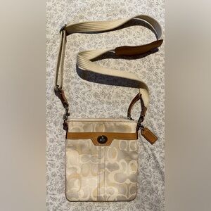 Coach Tan and Cream Crossbody Bag
